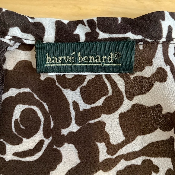 HARVE BENARD Chocolate and Cream Floral Blouse - Picture 11 of 11